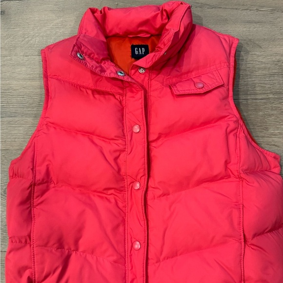 Gap Puffer Snap Button Vest Barbie Hot Pink Y2K - Picture 2 of 7